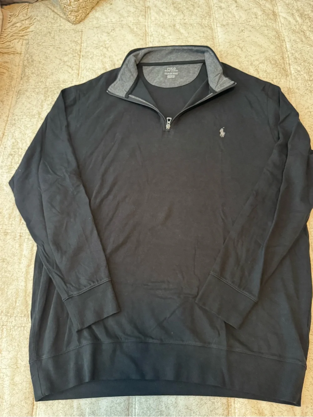Polo Ralph Lauren Black Quarter-Zip Pullover Size XLT